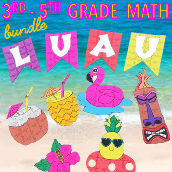 Preview of SUMMER MATH ACTIVITY - SUMMER CRAFT - SUMMER MATH REVIEW BUNDLE