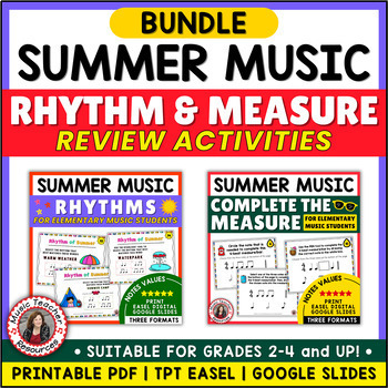Preview of SUMMER Music Rhythm Activities BUNDLE
