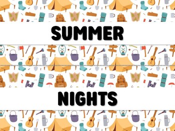 Preview of SUMMER NIGHTS AND TODDLERS! Camping Bulletin Board Decor Kit