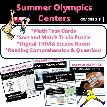 Preview of SUMMER OLYMPIC ENGAGING ACTIVITIES END OF YEAR NO PREP!