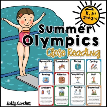 Preview of SUMMER OLYMPICS Close Reading Pack   K, 1st, 2nd, & 3rd Grade