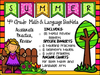 Preview of SUMMER PACKET - 4th Grade Math & Language Art  Booklets / Anchor Charts