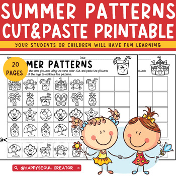 Preview of SUMMER PATTERN CUT&PASTE INCLUDE BW/COLORS 20 PAGES