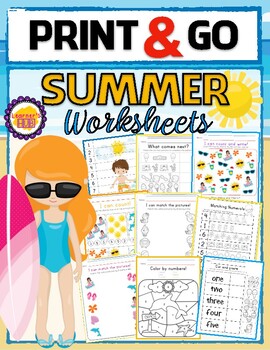 SUMMER PRE-K WORKSHEETS PACKET by: Learner's Hub! Distance Learning ...