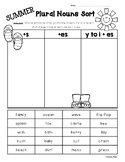 SUMMER Plural Endings & Suffixes Sort - +s, +es or change 