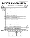 SUMMER Punctuation! Ending Marks Practice Worksheet - cut/paste