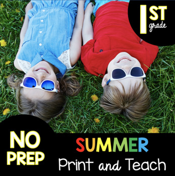 Preview of SUMMER REVIEW First Grade Morning Work - Independent Worksheets Pack