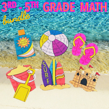 Preview of SUMMER SCHOOL MATH REVIEW 3RD GRADE 4TH GRADE 5TH GRADE ACTIVITIES & CENTERS