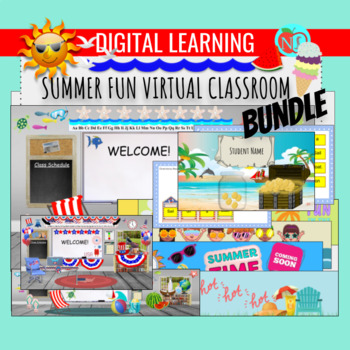 Preview of SUMMER SCHOOL Starter Kit BUNDLE | INTERACTIVE | GOOGLE BANNERS | TREASURE CHEST