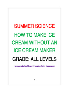Preview of SUMMER SCIENCE ICE CREAM