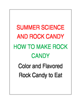 Preview of SUMMER SCIENCE ON HOW TO MAKE ROCK CANDY