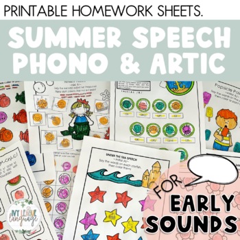 Preview of SUMMER SPEECH: Summer Break Speech Packet - EARLY SOUNDS