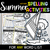 SUMMER SPELLING ACTIVITIES | Word Work | Morning Work | ED