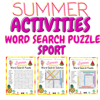 Preview of SUMMER SPORT WORD SEARCH PUZZLE PACK