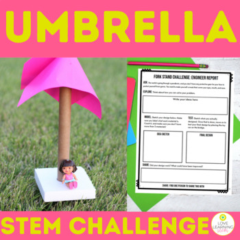 Preview of Umbrella STEM Challenge for Upper Elementary NGSS - Quick Simple and Easy