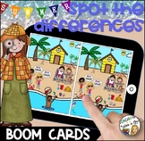 SUMMER Spot the Differences BOOM CARDS- DISTANCE LEARNING