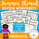 SUMMER THEME Worksheets for Preschool | patterns, counting