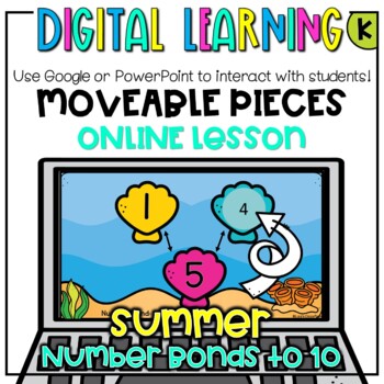 Preview of SUMMER Theme NUMBER BONDS -ONLINE Distance Learn Google Digital +PPT