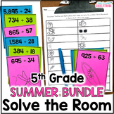 Summer Math Solve the Room 5th Grade BUNDLE - Perfect for 