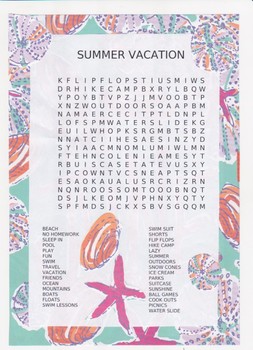 END OF SCHOOL/ SUMMER VACATION word search puzzle | TpT