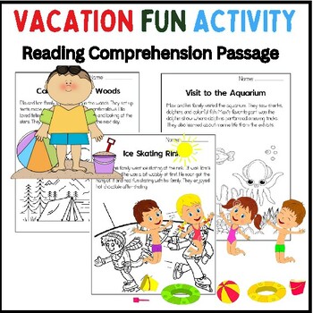 Preview of SUMMER VACATION Fun Activity Reading Comprehension FUN Activity