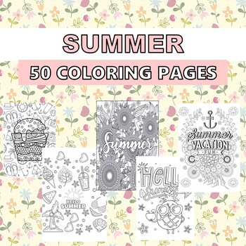 Preview of SUMMER VACATIONS HOLIDAYS COLORING PAGES for adults and teens