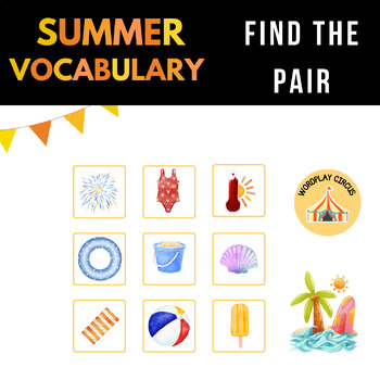ESL Matching Pairs Vocabulary Activity - ESL Basic Vocabulary Game