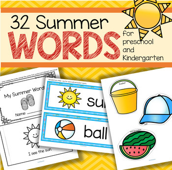 Preview of SUMMER Vocabulary Center and Group Activities for Preschool and Kindergarten