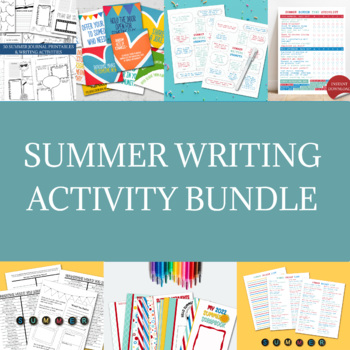 Preview of SUMMER WRITING ACTIVITY BUNDLE, RANDOM ACTS OF KINDNESS CARDS, JOURNAL PAGES