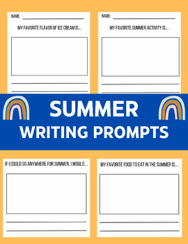 Preview of SUMMER WRITING PROMPTS