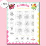 SUMMER Word Search Puzzles, Fill-in-and-Find Puzzles (End 