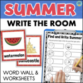 SUMMER Write the Room Vocabulary Word Wall Cards Reading A