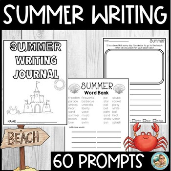 Preview of SUMMER Writing Prompts for First Grade | Second Grade | Narratives | Opinion