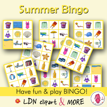 Preview of SUMMER printable BINGO GAME, a fun summertime activity, print & go