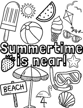 SUMMERTIME COLORING PAGES by Kait Hufstetler | TPT