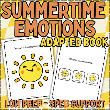 Preview of SUMMERTIME EMOTIONS Special Education Adapted Book with Comprehension | Low Prep