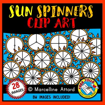 Preview of SUN SPINNERS CLIP ART FOR SUMMER ACTIVITIES JUNE JULY AUGUST SEPTEMBER
