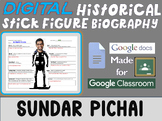SUNDAR PICHAI Digital Historical Stick Figure Biography (M