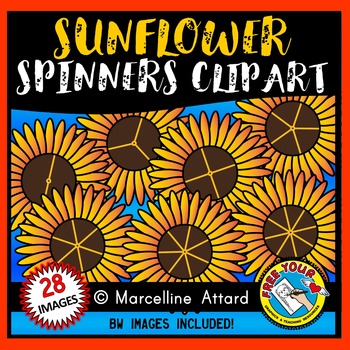 Preview of SUNFLOWER SPINNERS CLIPART FOR AUTUMN FALL SEPTEMBER OCTOBER NOVEMBER