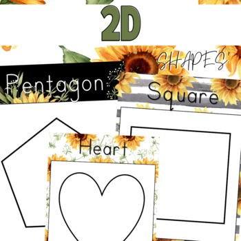 Preview of SUNFLOWER THEME - 2D SHAPES POSTERS