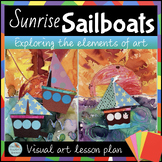 SUNRISE SAILBOATS Summer one day collage art lesson Kindy 