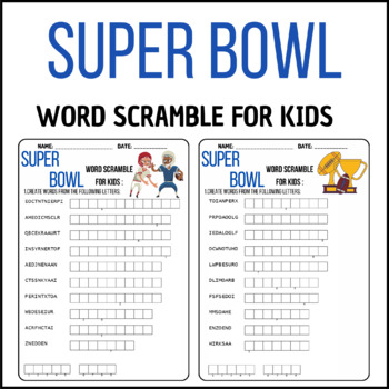 Super Bowl Facts & Worksheets