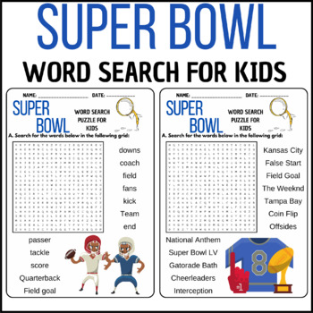 Free Printable Super Bowl Word Search Puzzle