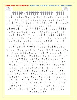 Preview of SUPER BOWL: HISTORY OF FOOTBALL: A CRYPTOGRAM W/ANSWER KEY