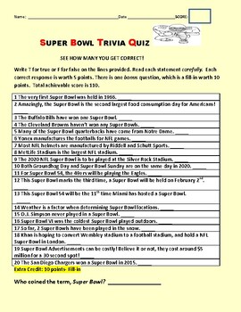 super bowl trivia