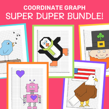 Preview of SUPER DUPER BUNDLE! Coordinate Graph Mystery Pictures