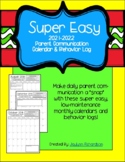 SUPER EASY 2021-2022 Parent Communication Calendar & Behavior Log