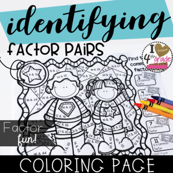 Preview of FACTOR PAIRS COLORING PAGE