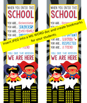 SUPER HERO - Classroom Decor : LARGE BANNER - When You Enter This School