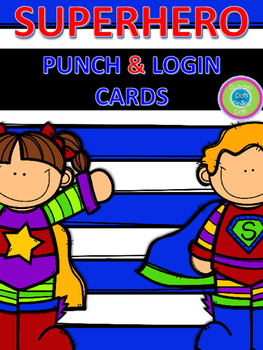 Preview of SUPER HERO PUNCH & LOG IN CARDS~ Color & BW
